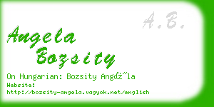 angela bozsity business card